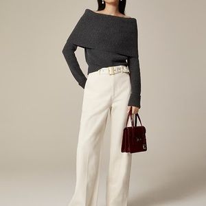 Belted Wide Leg Jean in Ecru